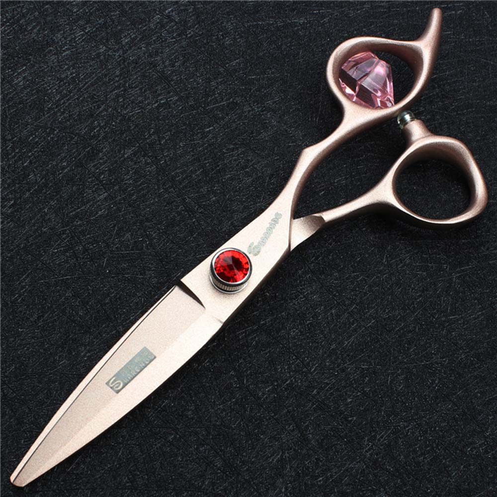 Professionele kappers schaar 6.0 inch lancet schaar Japan 440c roestvrij staal haar schaar kapper schaar: Rose gold scissors