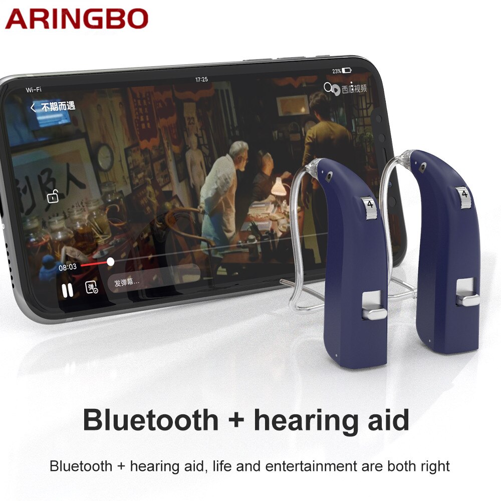 Aringbo Mini Gehoorapparaat Digitale Oor Hoortoestel Usb Met Bluetooth Oplaadbare Geluidsversterkers Enhancer Voor Ouderen