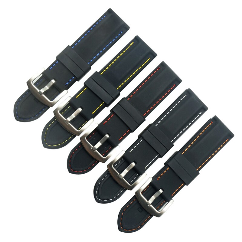 20mm 22mm 24mm 26mm Soft Silicone Watch Strap Belt Waterproof Wristband For Summer Outdoor Sports Watch Bands Accessories