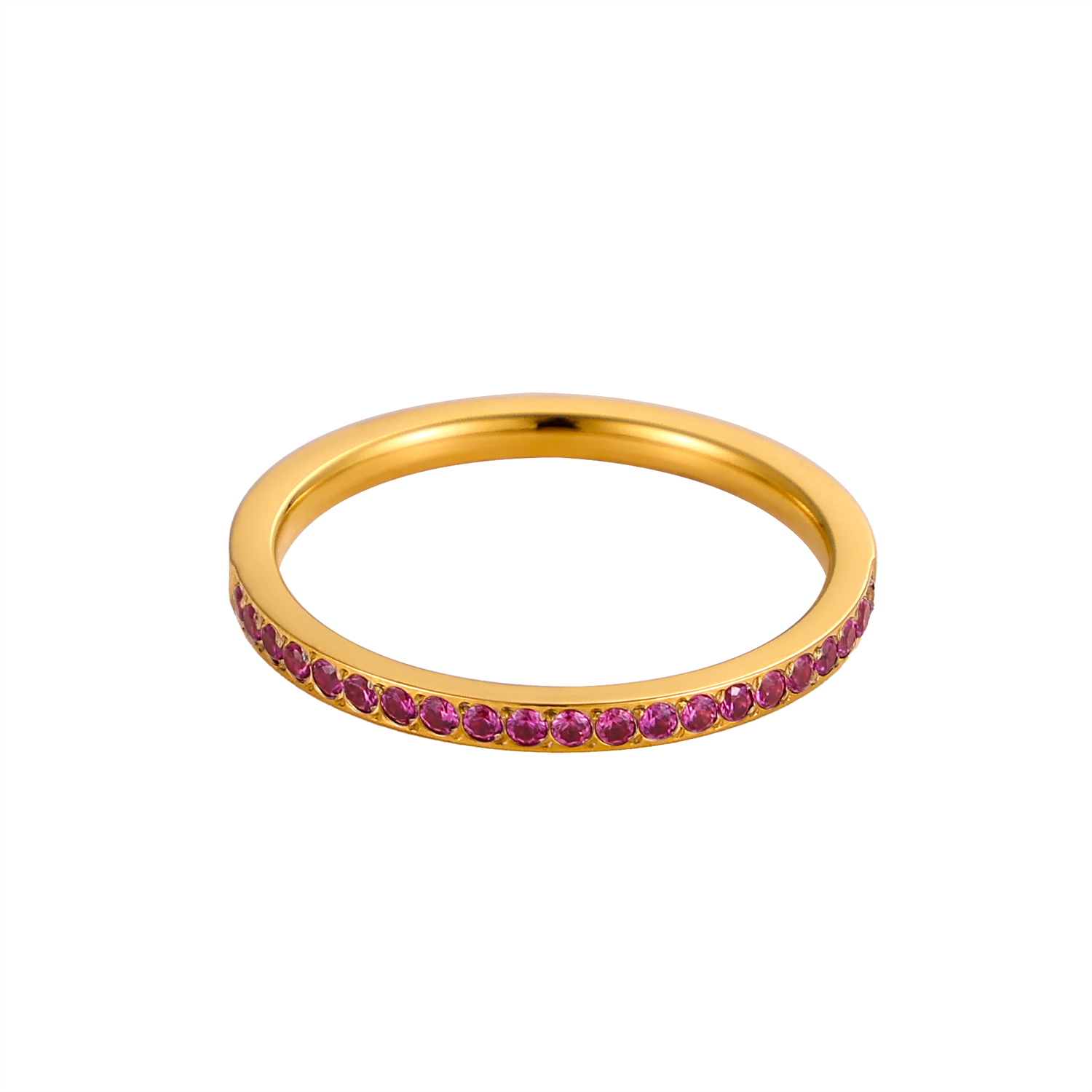 Carlidana mini zirkonia 12 geboortesteenringen voor dames, roestvrij staal, goudkleurige vingerring, verlovings- of trouwsieraad