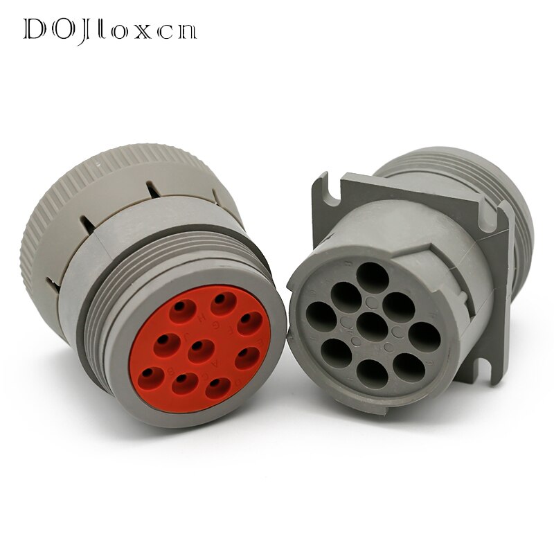 1/2 Sets 9 Pin Deutsch HD10 Series ROHS Environmental Protection Connector Non-Threaded Rear In Line HD16-9-96S HD14-9-96P: Brown / 5-9Pcs