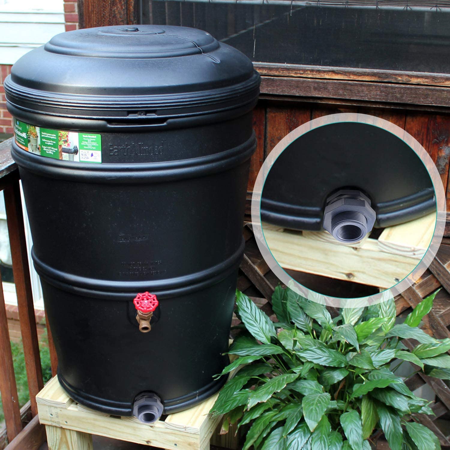 Outus 2 Pieces 1 Inch PVC Bulkhead Fitting for Rain Barrels, Aquariums, Water Tanks and Ponds