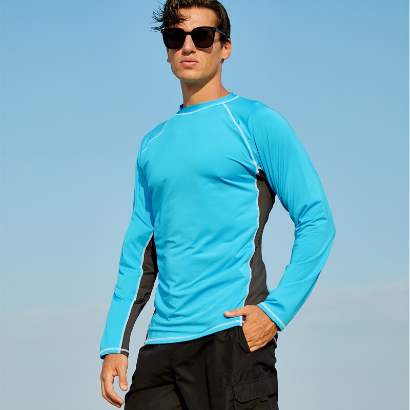 100% Polyester Men's Long Sleeve Shirts UPF 50+ Sun Protection SPF Running T-Shirt Lightweight Athletic Workout Hiking Swim Shir