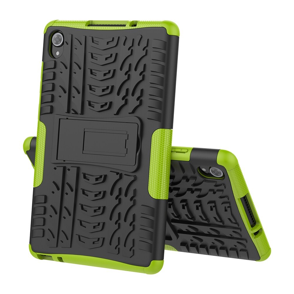 Shockproof Case Voor Lenovo Tab M8 Hd Fhd TB-8505X TB-8505F TB-8705F TB-8705N 8 Inch Tablet Pc Armor Cover Met Achter kicstand: green