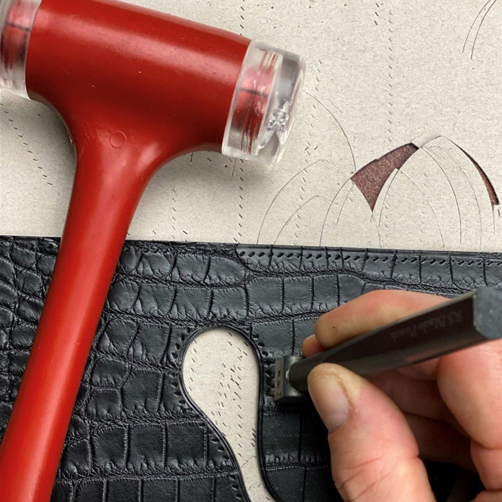 35Mm Kleine Rode Hamer Non-Rebound Rubber Hamer Lederen Tool Hakken Hamer Installatie Hamer Hamer Hoofd Kan Worden vervangen