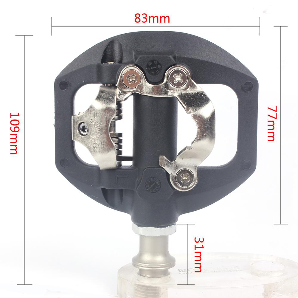 Pedal de bicicleta de montaña RACEWORK SPD-A530 Pedal de bloqueo antideslizante 2 en 1 con tacos SH51 Pedal de bloqueo de bicicleta MTB y Pedal plano de carretera