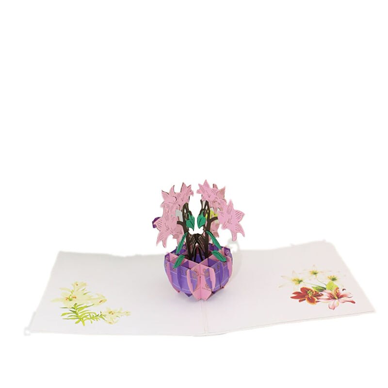 Small Fresh Style Greeting Card Carving Paper-cut Flower Potted Plant Greeting Card Birthday Card Wedding Invation Card