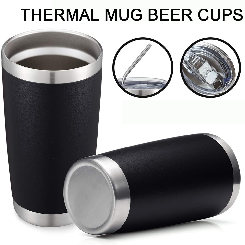 Thermische Mok Bier Cups Rvs Thermos Voor Thee Koffie Water Fles Vacuüm Geïsoleerde Lekvrij Met Deksels Drinkware
