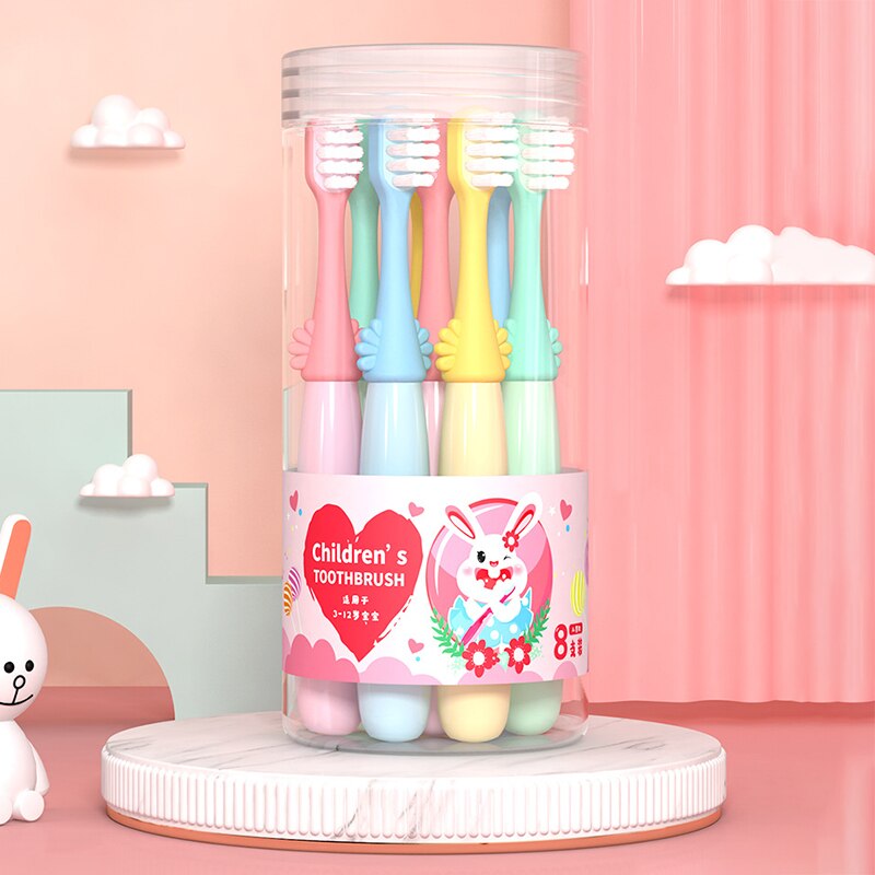 8Pcs Kinderen Gekleurde Fiber Tandenborstel Set Tandheelkundige Zorg Tanden Reinigen Kids Items Tandheelkundige Borstel Kinderen Tanden Borstel Voor 3-12Y: Default Title