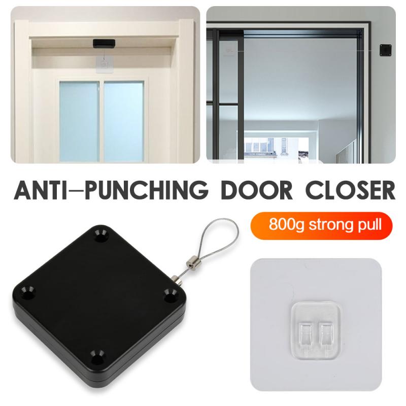 Punch-free Automatic Sensor Door Closer Pull Automatic Door Closer Doors Multifunctional Automatic Door Closer with Drawstring