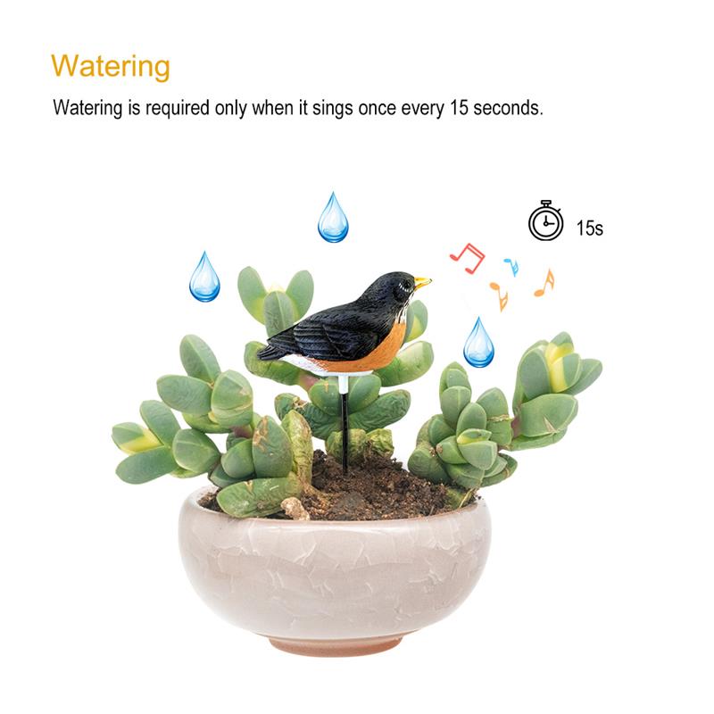 Resin Birds Soil Moisture Meter Plant Moisture Tester Sensor For Indoor Bonsai Garden Farm Watering Reminder