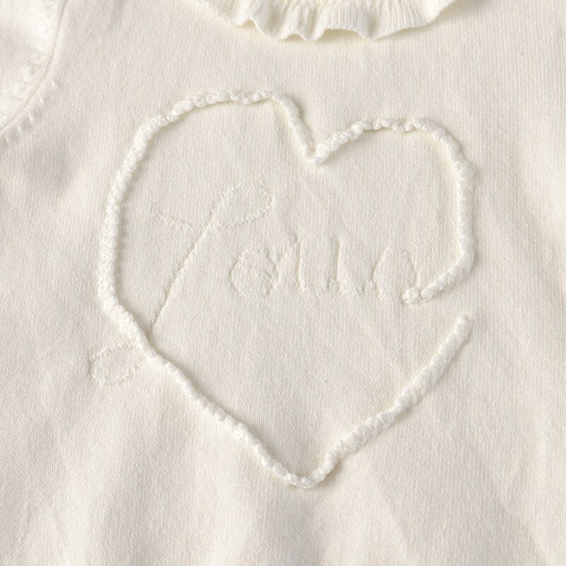 Herfst- en winterbabymeisjestrui met lange mouwen, katoenen gebreide kleding, kinderwild ronde hals, onderkant shirt