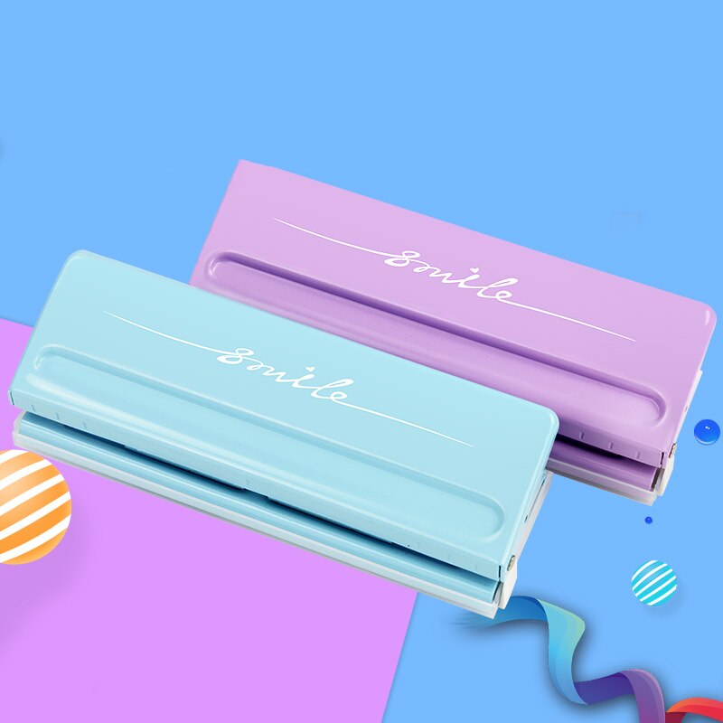 Metal Adjustable 6 Hole Punch Pink Craft Punch Paper Cutter DIY A4 A5 A6 Loose-Leaf Paper Scrapbooking Puncher Binding Supplies