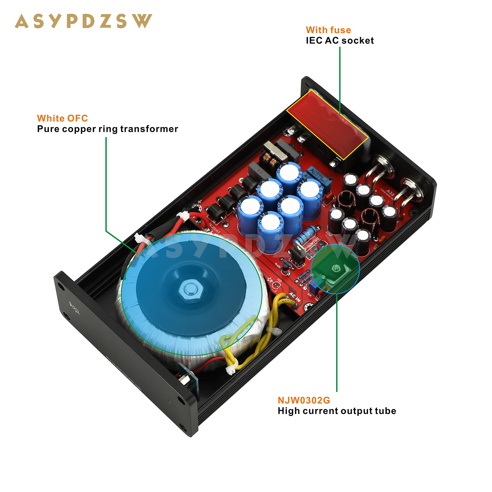 A32 50VA HIFI Alimentatore lineare a rumore ultra basso DC 5V/9V/12V/15V/18V/19V/24V LPS
