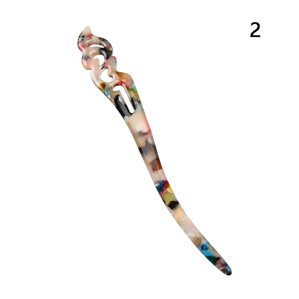 1PC Hair Sticks Retro Simplicity Acetate Hair Pin Women Girls Hair Clip Hair Styling Tools Hair Accessories: 2