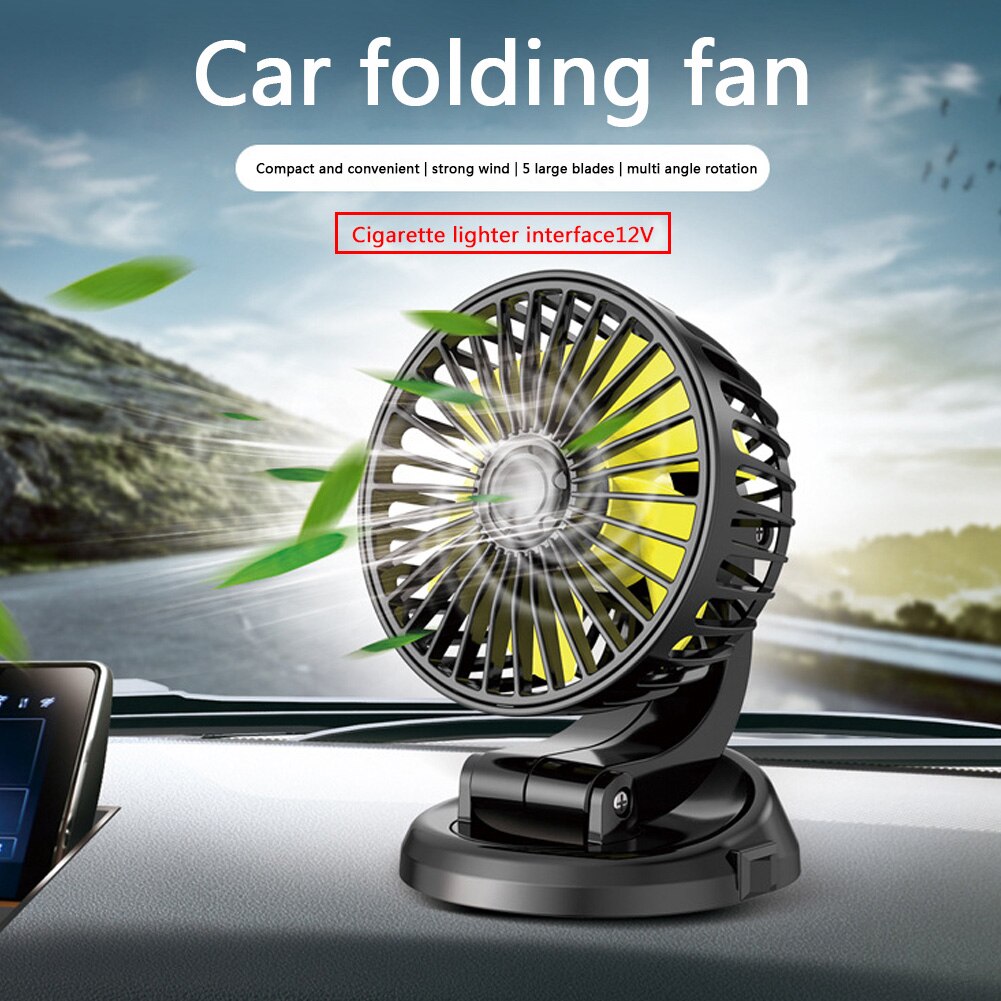 Zomer 12V 24V Voertuig Cooling Ventilator Voor Auto Suv Truck Bus 5 Blades Draaibare Mini Elektrische Koeling fan Auto Accessoires