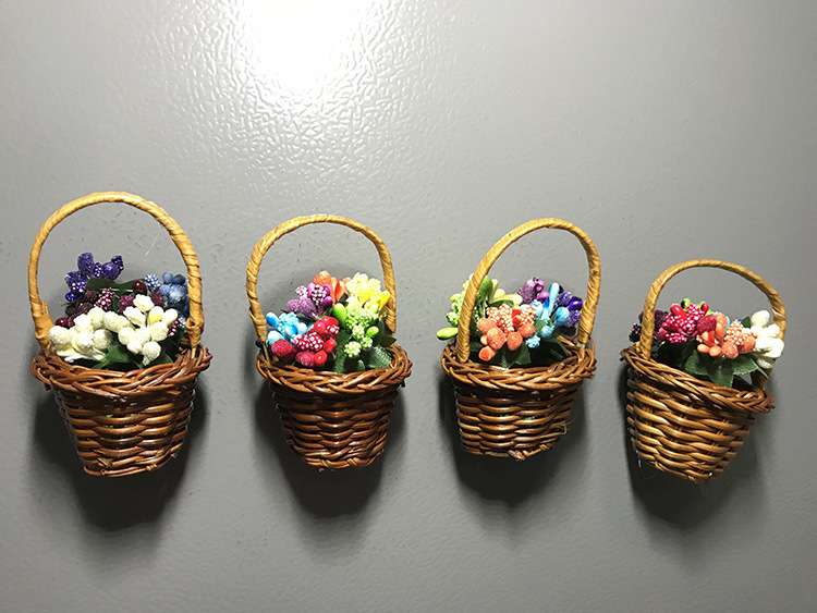 1 pc magnetisk kylskåp dekor harts blomma korg stil kylskåp magnet souvenir diy familj trädgård dekoration kylskåp klistermärke