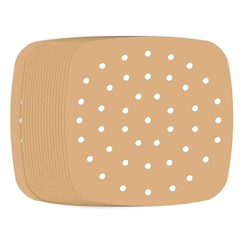 100 Stuks Houtpulp Papers Lucht Friteuse Papier Vierkante Ronde Non-stick Olie-absorberende Stoomboot Liners Bakken Gebruiksvoorwerpen keuken Bakvormen