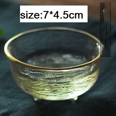 Japansk gravering glas te kop fortykket håndlavet hammer mønster kop zen hjerteglas smagning te sæt hjemmekontor virksomhed: E