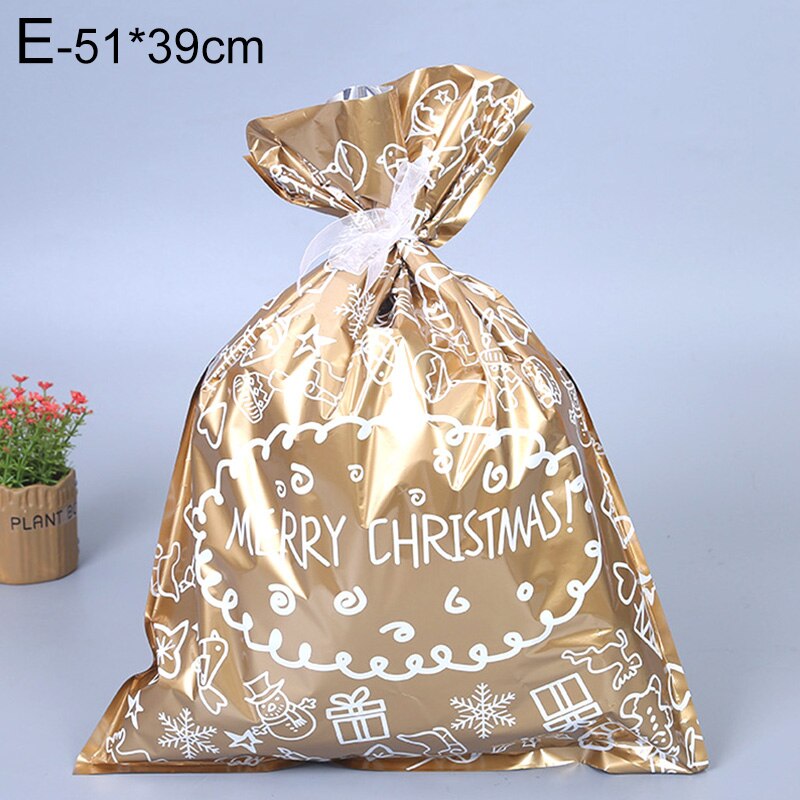 Kerst Cadeau Zakken Leuke Diverse Stijlen Goody Bags Cadeaupapier Feestartikelen Voor Kerst Candy Tas Met Linten: E