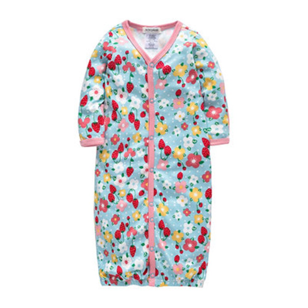 Newborn Baby Girls Sleepers 0-6 Months Baby Girls Robe Floral Newborn Pajamas Gown Two Ways to Wear: 3-6 Months