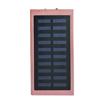 20000mAh Solar Power Bank External Battery quick charge Dual USB Powerbank Portable Mobile phone Charger for iPhone 8 X Xiaomi: Pink