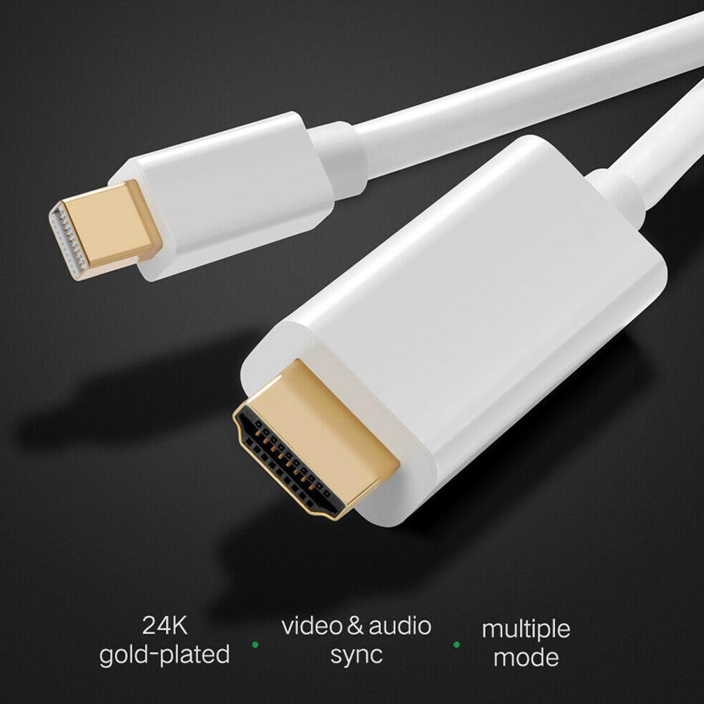 1,8 m Mini-DP-Display-Anschluss Thunderbolt 2 zu HDMI-kompatiblem Kabel Pro Adapter vergoldet für MacBook Mini Imac
