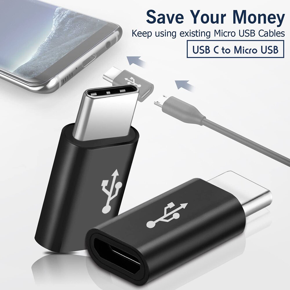 Micro Usb Naar Usb C Adapter Mobiele Telefoon Adapter Microusb Usbc Connector Voor Samsung S10 Xiaomi Huawei Oneplus Adapter Usb type C