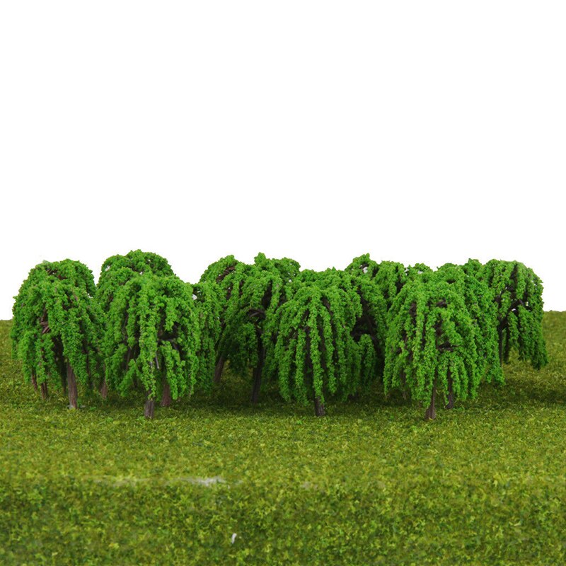 Display Model Tree Home Decoration 25pcs Plastic Resin Green Willow Layout