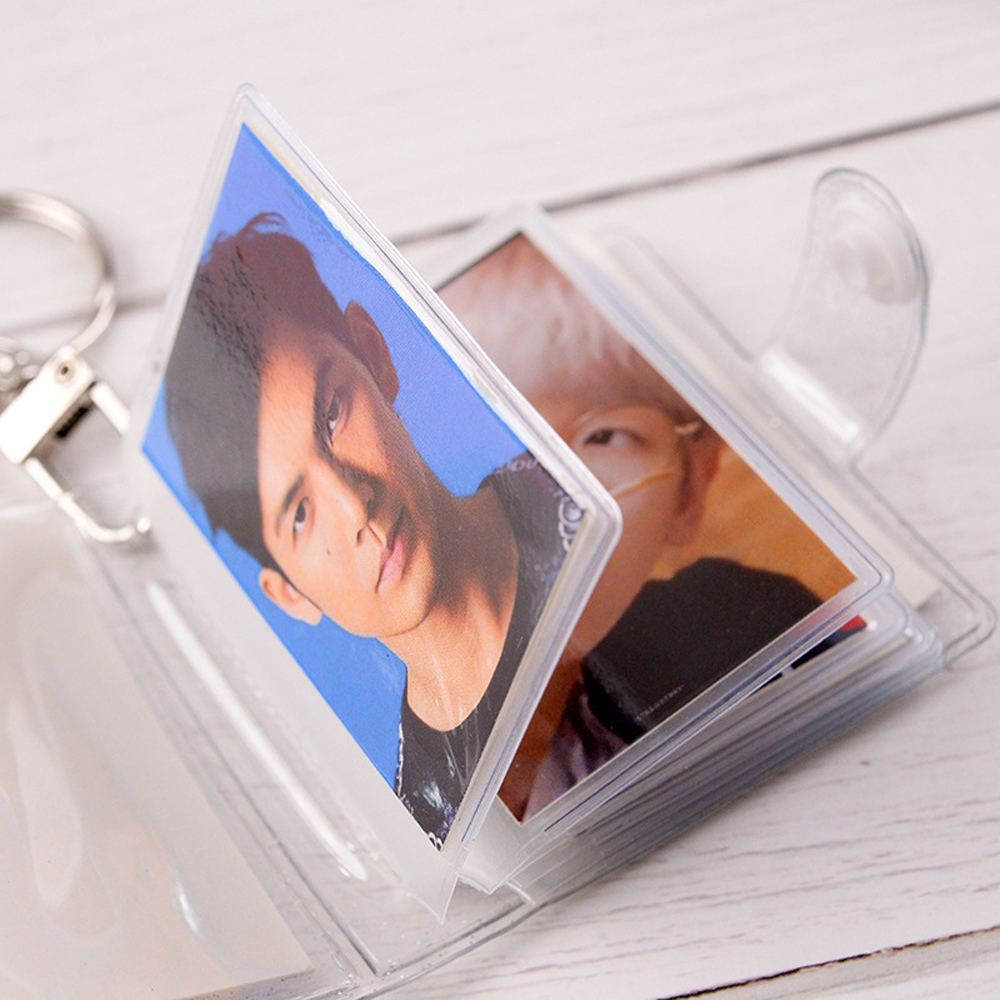 Tarjeta transparente de , 2 pulgadas, 16 bolsillos, soporte para fotos, llavero, tarjetero, carpetas, álbumes, Mini álbum de fotos