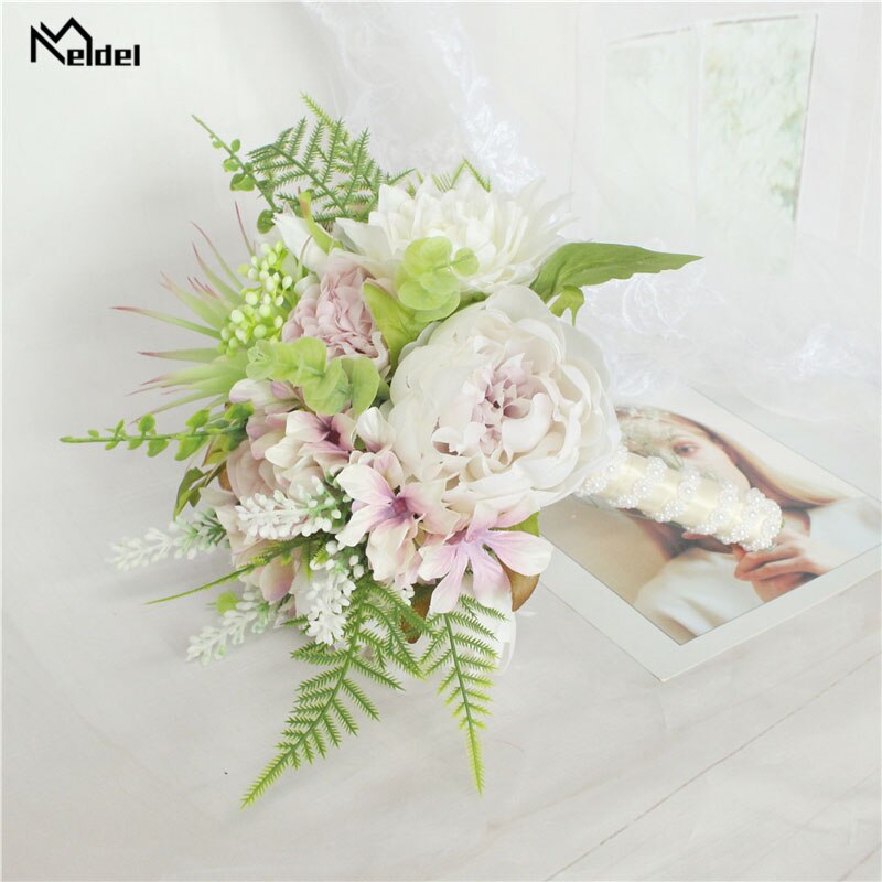 Kunstmatige Rozen Bruidsboeket Bruidsboeket Zijde Dahlia Bruidsboeketten voor Bruidsmeisjes Kunstmatige Bloemen Bruiloft Decor