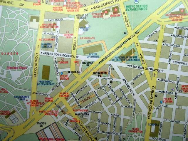 Mapa ateny-mapa miasta w atenach-informacje o atrakcjach turystycznych