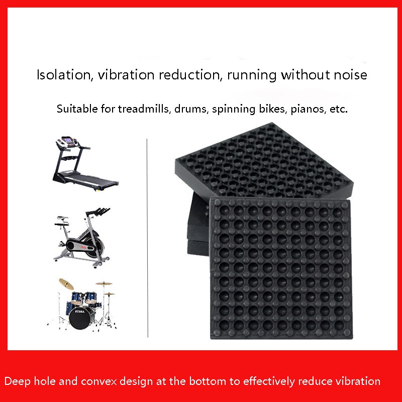 4Pcs Loopband Mat Hoge Dichtheid Rubber Oefening Apparatuur Mat Oefening Fitness Mat Voor Tapijt Hardhouten Vloeren Bescherming