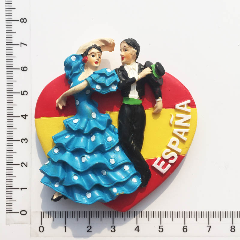 Spanien Valencia Farias Jungfrau Maria Statue Tourist Souvenirs Kühlschrank Magnet Spanisch Tänzerin Magnetischen Kühlschrank Aufkleber Idee