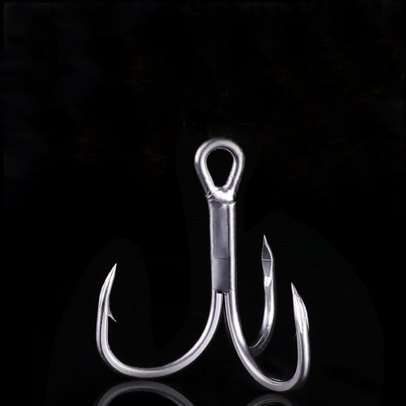 ST41-3X 20pcs/bag Fishing Hooks High Carbon Steel Treble Hooks Silver Super Sharp 2# 4# 6# 8# 10# 12# High Strength Hooks Tackle