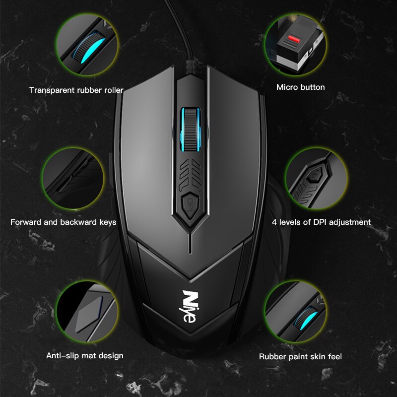 Ergonomische Wired Gaming Maus 6 Taste Stumm Atmen licht 2400 DPI USB Computer Maus Gamer Mäuse Stille Mause Für PC laptop Neue
