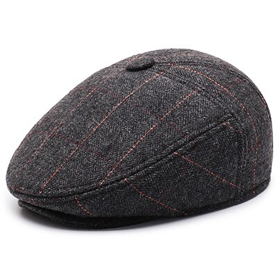 Winter Hat Men Beret Classic Lattice Dad Hat Warm – Vicedeal