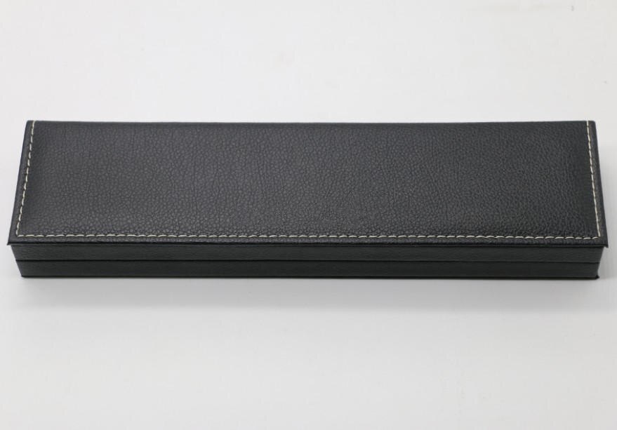Svart pu läder klockbox rektangel klocka förvaringslådor smycken klocka display box paketet: 1