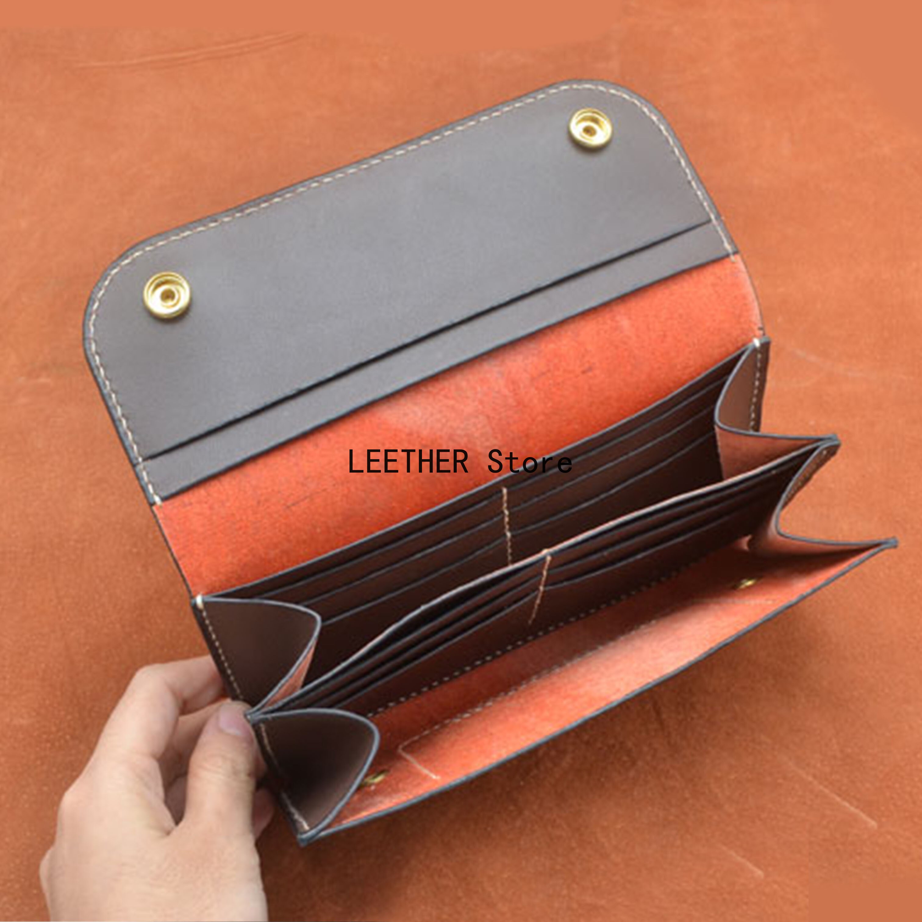 Manual leather DIY tool drawing long flip Wallet Handbag drawing permanent use template PVC version drawing