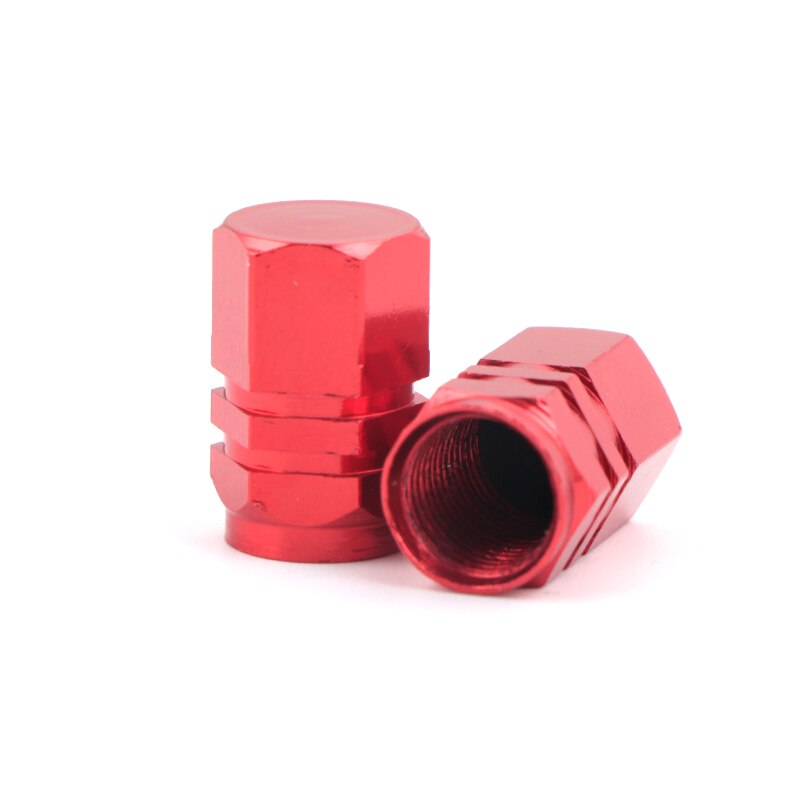 2 stuks universele aluminium fietsbandventieldoppen, fiets- en motorventieldop, autowieldop, rond, 10 kleuren: Rood