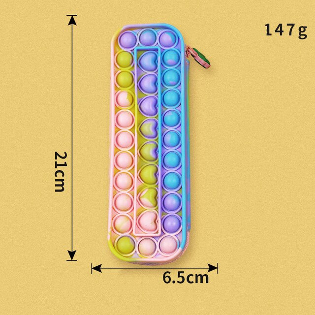 Pop Its Notebook Bubble Fidget Push Up Finger Silicone Cover Notepad Student Decompression Stationery Supplies For Kids: Pop Pen Case A