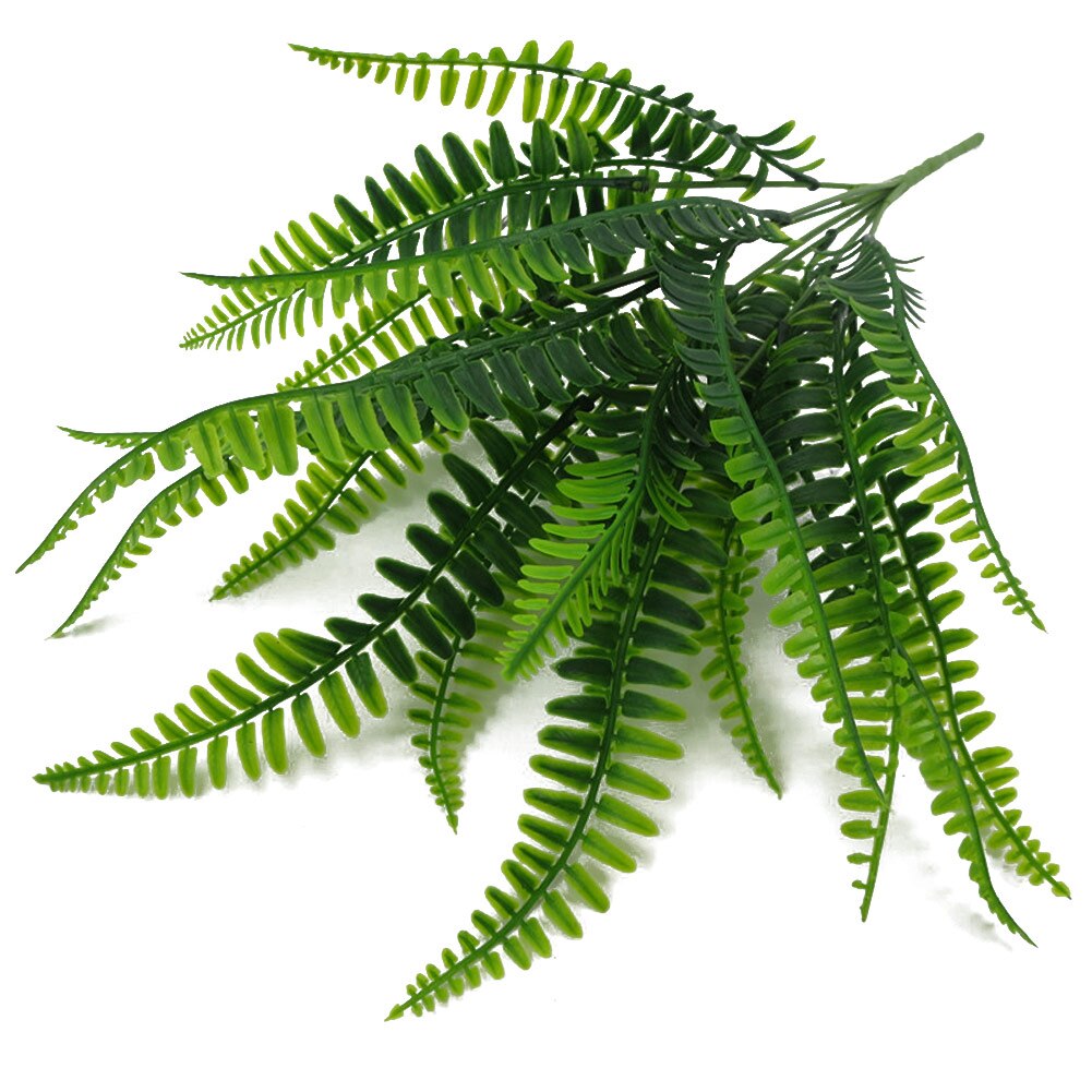 7 Fork Simulation Fern Grass Green Plant Artificial Fern Persian Leaves Flower Wall Hanging Plants Home Wedding Shop Decoration: A