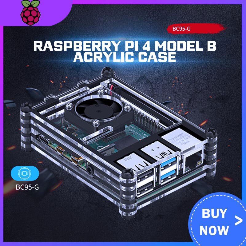 Raspberry pi 4 modelo b caixa acrílica, + ventilador de refrigeração + 32gb cartão sd + 5v 3a potência + heatsink + hdmi para raspberry pi 4b pi 4