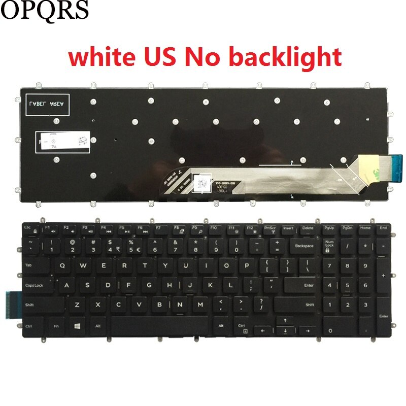 for Dell Inspiron 17 5765 5767 5770 5775 7790 7590 5765 5767 5770 Russian RU/UK/US/Spanish SP/Latin LA/Brazil BR laptop Keyboard: white US No backlit