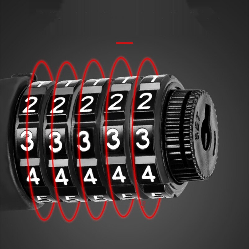 Mountain Bike Bicycle Lock Electric Stainless Steel Password Fixed Portable Anti-Theft Steel Wire Chain Lock