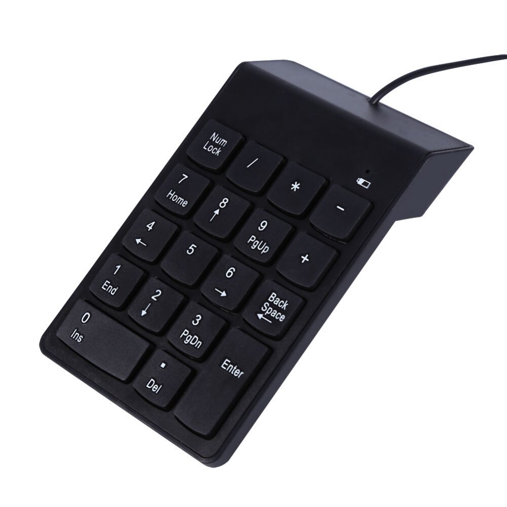 Godt numerisk tastatur usb wire mini tastatur til bærbar stationær pc pro computer numerisk tastatur 18 taster universal