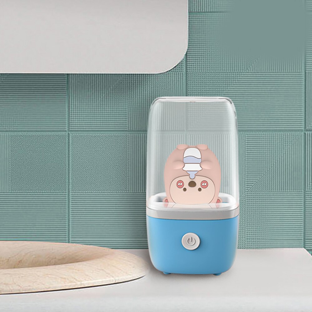 Automatic Uv Toothbrush Disinfection Holder U-shaped Electric Toothbrush Disinfection Box Usb Tooth Brush Cleaning Box: Blue