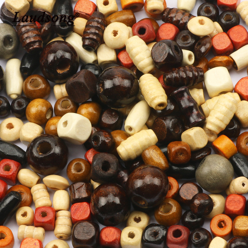 , 30g, cuentas de madera Natural de colores con forma aleatoria, cuentas sueltas para fabricación de joyería, accesorios de decoración para manualidades hechas a mano DIY