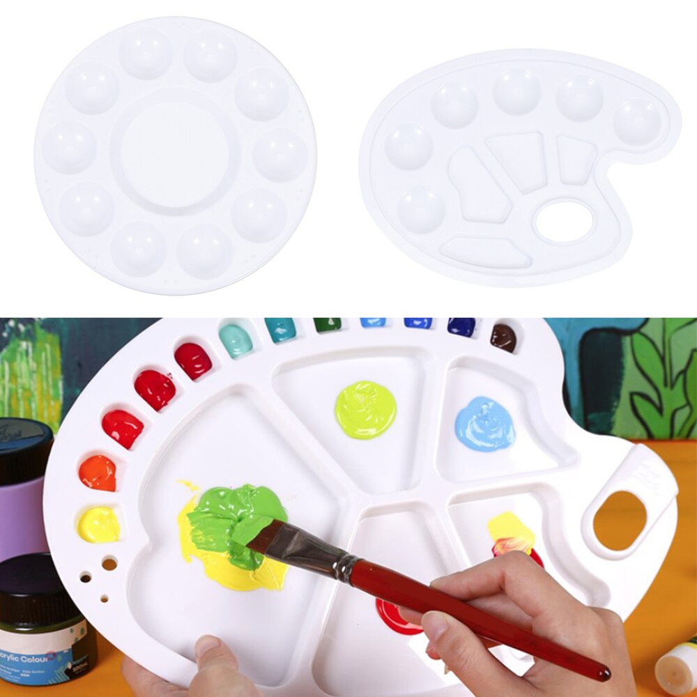 1pc Paint Tray Paint Palettes with Thumb Hole Drawing Tray DIY Craft Art Paint Tray Nail Supplies Painting Pallet