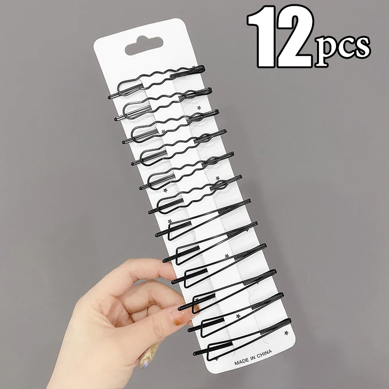3/12 Uds pasadores de Metal negro pinzas para el cabello horquillas onduladas horquilla de Invisible BB Clip onda horquilla accesorios para el cabello: Morado